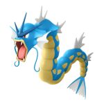 3d animal_focus artist_request fangs full_body gyarados highres no_humans official_art open_mouth pokemon pokemon_(creature) pokemon_focus pokemon_legends:_z-a red_eyes second-party_source simple_background solo tongue v-shaped_eyes whiskers white_background 