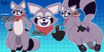 2:1 anthro anus balls big_balls big_butt blue_background boop butt darkened_genitalia darkened_penis foreskin fur genitals grey_body grey_fur hands_on_hips hi_res huge_butt humanoid_genitalia humanoid_penis indigo_park kerchief kerchief_only looking_at_viewer looking_back male mammal markings moofles123 mostly_nude neckerchief neckerchief_only neckwear pawpads penis procyonid purple_anus purple_eyes purple_pawpads purple_tongue raccoon raised_tail rambley_raccoon scarf simple_background solo spread_anus spreading striped_markings striped_tail stripes tail tail_markings tongue