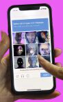  6+others blood blood_on_face blue_eyes blue_hair captcha creepy_eyes dress evil_grin evil_smile glitch grin highres horror_(theme) huli_xiaobai jujutsu_kaisen long_dress looking_at_viewer mahito_(jujutsu_kaisen) multiple_others pink_background smile stitched_face stitches 