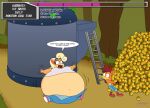 2024 activision anal anal_penetration anthro bandicoot belly belly_expansion big_belly body_inflation clothing coco_bandicoot counter crash_bandicoot crash_bandicoot_(series) donation_drive duo english_text expansion female food forest fruit hi_res huge_belly hyper hyper_belly hyper_inflation immobile inflation jungle jungle_background ladder liquid_inflation machine male mammal marsupial navel ohdeeriemay panicking penetration plant sitting sitting_on_ground speech_bubble spherical_inflation text tree wardrobe_malfunction weight_gain wumpa_fruit