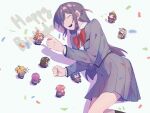  6+girls :3 =_= ^_^ aijou_karen animal animal_on_head bird bird_on_head black_hair black_hairband black_pantyhose black_socks blonde_hair blue_hair bow bowtie box breast_pocket brown_hair brown_shoes cellphone chibi chinese_commentary clenched_hand closed_eyes closed_mouth collared_shirt colored_shadow commentary_request confetti cowboy_shot crown_hair_ornament daiba_nana facing_away gift gift_box green_ribbon grey_background grey_jacket grey_skirt hair_bow hair_ornament hair_ribbon hairband hairclip hanayagi_kaoruko hands_on_own_chest hands_up happy_birthday highres holding holding_gift holding_phone holding_stuffed_toy hoshimi_junna isurugi_futaba jacket kagura_hikari kneehighs long_hair long_sleeves looking_ahead looking_at_another low_ponytail lying mini_person minigirl miniskirt multiple_girls on_back on_head on_side open_clothes open_jacket open_mouth outstretched_arms pantyhose parted_bangs phone pink_hair pleated_skirt pocket ponytail purple_hair red_bow red_bowtie rei931218 ribbon saijou_claudine school_uniform seishou_music_academy_uniform shadow shirt shoes short_hair short_twintails shoujo_kageki_revue_starlight side_ponytail simple_background skirt smartphone socks solid_oval_eyes sparkle_hair_ornament standing stuffed_animal stuffed_toy taking_picture teddy_bear teeth tendou_maya tsuyuzaki_mahiru twintails two_side_up upper_teeth_only white_shirt x_hair_ornament 