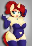  absurd_res an-tonio breasts clothing cutie_mark ear_piercing ear_ring equid female hair hi_res horn jewelry lingerie makeup mammal mature_female my_little_pony necklace piercing rainbownspeedash slightly_chubby unicorn 