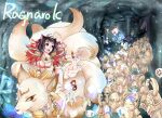  ! !! 2girls anger_vein animal_ears arch_bishop_(ragnarok_online) black_hair blonde_hair breasts cat_ears cat_girl cave_interior chinese_commentary cleavage commentary_request creature crystal detached_sleeves dress fox full_body fur_collar highres kitsune liao_(slight0825) medium_breasts multiple_girls multiple_tails musical_note one-horn_scaraba open_mouth ragnarok_online red_sandals riding sandals short_hair side_slit smile sorcerer_(ragnarok_online) spoken_anger_vein spoken_exclamation_mark spoken_musical_note tail two-horn_scaraba white_dress white_sleeves 
