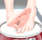  1girl atago_(azur_lane) azur_lane barefoot damao_yu feet highres pink_nails shiny shiny_skin soles solo suggestive_fluid toes 