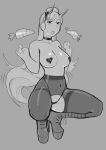 animal_ears bow breasts carrot choker ear_bow erotios gold_ship_(umamusume) heart_pasties horse_ears horse_girl horse_tail large_breasts long_hair navel pantyhose pasties pillbox_hat sketch squatting tail thong torn_clothes torn_pantyhose umamusume 