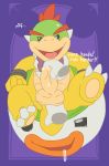  2019 3_toes aliasing anal anal_beads anal_fingering anthro argon_vile balls black_eyes bodily_fluids bowser_jr. cellphone claws disembodied_hand drooling english_text erection fingering foreskin_play front_view genital_fluids hi_res hud koopa koopa_clown_car looking_at_viewer male mario_bros monster_mind nintendo nude penis phone precum purple_background saliva scalie sex_toy simple_background smartphone smile solo text toes uncut video_games young 