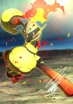  armarouge armor commentary_request embers fire flaming_eye full_body mitsukuma448 pokemon pokemon_(creature) pokemon_focus solo 