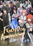  6+boys 6+girls absurdres ahoge alternate_costume anniversary aqua_dress arjuna_(fgo_fes._2025)_(fate) artist_name ascot balloon baobhan_sith_(fgo_fes._2025)_(fate) bare_shoulders bedivere_(fgo_fes._2025)_(fate) biscione_(fate) biscione_(fgo_fes._2025)_(fate) black_ascot black_choker black_dress black_gloves black_hair black_pantyhose black_shoes black_skirt black_vest blonde_hair blue_dress blue_eyes blue_hat blue_shoes bouquet bow bowtie boy_vajra_(fgo_fes._2025)_(fate) braid breasts brown_hair chaldea_logo checkered_clothes choker closed_mouth coat coat_on_shoulders collared_shirt collared_shrug confetti copyright_name cross_tie crossed_arms dark-skinned_female dark-skinned_male dark_skin dress expressionless fate/grand_order fate_(series) fionn_mac_cumhaill_(fate/grand_order) fionn_mac_cumhaill_(fgo_fes._2025)_(fate/grand_order) floral_print floral_print_dress frankenstein&#039;s_monster_(fate) frankenstein&#039;s_monster_(fgo_fes._2025)_(fate) frilled_shirt frills fujimaru_ritsuka_(female)_(fgo_fes._2025) fujimaru_ritsuka_(male)_(fgo_fes._2025) full_body fur-trimmed_jacket fur_trim gawain_(fgo_fes._2025)_(fate) gem girl_vajra_(fgo_fes._2025)_(fate) gloves green_eyes green_necktie green_suit green_vest grey_eyes hair_bow hair_over_one_eye halterneck hand_on_own_hip hat high-low_dress highres hijikata_toshizou_(fgo_fes._2025)_(fate) holding holding_balloon holding_bouquet indra_(fgo_fes._2025)_(fate) jacket jeanne_d&#039;arc_alter_(over_the_same_sky)_(fate) jewelry karna_(fgo_fes._2025)_(fate) katou_danzou_(fgo_fes._2025)_(fate) layered_skirt leonardo_da_vinci_(fate) leonardo_da_vinci_(rider)_(fate) light_smile lightning_bolt_symbol lilith_(fgo_fes._2025)_(fate) long_hair long_sleeves looking_at_another looking_at_viewer ma_koneko mash_kyrielight mash_kyrielight_(fgo_fes._2025) medium_breasts merlin_(fgo_fes._2025)_(fate) multicolored_jacket multiple_boys multiple_girls neck_ring necktie official_alternate_costume okita_souji_(fgo_fes._2025)_(fate) open_clothes open_jacket open_mouth orange_eyes orange_hair pants pantyhose pectorals percival_(fgo_fes._2025)_(fate) pink_hair ponytail print_dress purple_eyes purple_hair purple_necktie purple_sash purple_shrug red_dress red_eyes red_gemstone red_hair ribbon_choker round_eyewear saitou_hajime_(fgo_fes._2025)_(fate) sash see-through_clothes shirt shirt_partially_tucked_in shoes short_hair shrug_(clothing) sidelocks skirt star_(symbol) suit teeth the_count_of_monte_cristo_(over_the_same_sky)_(fate) twin_braids twintails upper_teeth_only vest white_ascot white_gloves white_hair white_pants white_shirt white_shrug white_suit 