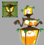  1girl bikini bra branch breasts comparison glowing grey_background hands_up humanization lantern large_breasts leaf monster_girl panties plant_girl plantern_(plants_vs._zombies) plants_vs._zombies simple_background sparks sqwunx swimsuit tagme thighhighs underwear wide_hips 