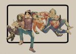  4boys agaeha1234 aged_up animification black_boots black_gloves black_hair blonde_hair blue_eyes blue_hat blue_pants blush boots breast_pocket brown_hair brown_jacket brown_pants clenched_hand closed_mouth coat collared_jacket commentary_request covered_mouth crossed_legs denim eric_cartman fingernails full_body fur-trimmed_headwear fur-trimmed_hood fur_trim gloves green_eyes green_gloves green_hat grey_background hair_between_eyes half-closed_eyes hand_on_another&#039;s_face hand_on_another&#039;s_shoulder hat highres holding holding_sketchbook hood hooded_coat jacket kenny_mccormick korean_commentary kyle_broflovski leg_up long_sleeves looking_at_another looking_at_object male_focus multiple_boys orange_coat orange_jacket pants pocket pom_pom_(clothes) puffy_long_sleeves puffy_sleeves red_hair red_jacket red_shoes shoes short_hair simple_background sitting sketchbook sneakers south_park spread_legs stan_marsh teeth v-shaped_eyebrows white_gloves white_shoes 