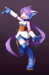  2019 absurd_res anthro boots clothed clothing dragon female footwear freedom_planet freedom_planet_2 gloves hair handwear hi_res horn linyuenj purple_eyes purple_hair sash_lilac signature solo video_games 