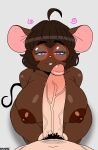 absurd_res ahoge animal_ears anthro bare_shoulders big_breasts big_nipples big_penis brainwashing breasts brown_body brown_hair brown_skin cheek_rubbing_penis cheesed_to_meet_you dominant dominant_male dominant_pov duo eyewear female first_person_view genitals ghostec glasses gwen_geek gwen_martin hair happy_trance hi_res huge_breasts huge_nipples huge_penis hypnosis kneeling looking_at_viewer male male/female mammal meme mind_control mouse_ears mouse_tail murid murine nerd nipples penis penis_rubbing penis_rubbing_against_cheek pink_eyes pubes purple_eyes rodent sex short_hair signature simple_background smile spiral spiral_eyes submissive submissive_female symbol_in_eyes tail thick_thighs third-party_edit wide_hips