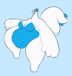 anthro belly big_arms big_belly big_breasts blush breasts curvy_figure digital_media_(artwork) eyelashes featureless_breasts female generation_2_pokemon hi_res huge_breasts legendary_pokemon long_arms lugia navel nintendo nude open_mouth overweight overweight_anthro overweight_female pokemon pokemon_(species) popeye_arms simple_background smile solo swallowpancakes tail thick_tail thick_thighs voluptuous white_body wide_hips