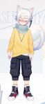  1boy animal_ears bandaid bandaid_on_face bandaid_on_nose blush dog_boy dog_ears lu_yejiu male_focus non-web_source pale_skin red_eyes tail white_animal_ears white_hair 