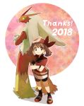  1girl 2018 bike_shorts black_legwear black_shorts blaziken blue_eyes brown_eyes brown_hair closed_mouth crossed_arms eyebrows_visible_through_hair full_body gen_3_pokemon gloves hair_between_eyes haruka_(pokemon) jacket long_hair looking_at_viewer looking_back miniskirt pokemon pokemon_(game) pokemon_rse popcorn_91 red_bandana red_jacket short_shorts short_sleeves shorts shorts_under_skirt skirt smile socks white_skirt 