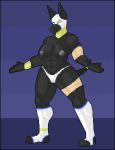  animated anthro anubian_jackal areola batartcave biceps black_body black_nose camel_toe canid canine canis clothed clothing digital_media_(artwork) female full-length_portrait grey_areola inverted_nipples jackal luchador mammal mask mature_female muscular muscular_female nipples pixel_(artwork) pixel_animation portrait quads solo standing topless white_clothing wraps wrestler 