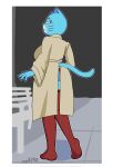 2025 4_fingers anthro artist_name bench big_breasts big_eyes biped black_eyebrows black_eyes black_markings blue_body blue_ears blue_fur blue_tail border breasts butt cartoon_network clothing coat countershade_face countershade_fur countershading digital_drawing_(artwork) digital_media_(artwork) domestic_cat elderly elderly_anthro elderly_female eyebrows eyelashes felid feline felis female fingers foxart950 full-length_portrait fur half-closed_eyes head_turned hi_res humanoid_hands iris legwear light_body light_fur looking_at_viewer looking_back looking_back_at_viewer mammal markings mary_senicourt mature_anthro mature_female monotone_tail mouth_closed narrowed_eyes no_pupils outline outside pink_nose plantigrade pointy_ears portrait prick_ears raised_heel red_clothing red_legwear red_stockings resting_bitch_face sketch sketch_background snout solo standing stockings tail tan_clothing tan_coat tan_topwear tan_trenchcoat text the_amazing_world_of_gumball thick_thighs three-quarter_view topwear trenchcoat whisker_markings white_body white_border white_countershading white_fur white_outline white_sclera