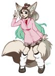  2019 5_fingers anthro canid canine clothed clothing digital_media_(artwork) female fennec fox kaitycuddle mammal simple_background smile solo white_background 
