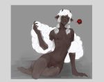  &lt;3 2019 anthro anthrofied better_version_at_source bovid caprine clothing dark_skin digital_media_(artwork) fur girly horizontal_pupils horn legwear looking_at_viewer male mammal nintendo nipples nude penis pok&eacute;mon pok&eacute;mon_(species) pok&eacute;morph simple_background smile solo stockings supermuuhcow video_games white_fur wool_(fur) wooloo 