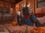  anthro bar beverage conditional_dnp danza dinner dragon feast male patreon pub solo wings 