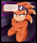  absurd_res anthro areola breasts damian_hodge dhx2kartz dialogue echidna english_text female headgear hi_res kneeling looking_up mammal monotreme nipples shade_the_echidna small_breasts solo sonic_(series) speech_bubble text 
