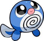  black_eyes bright_pupils chibi chibi_only closed_mouth commentary_request full_body kawaanago lowres no_humans pokemon pokemon_(creature) pokemon_focus poliwag smile solo transparent_background twitter_username white_pupils 