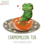  beverage chameleon cryptid-creations flower lizard plant reptile scalie smile solo table tea 