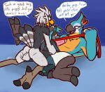 2025 3_toes anal anal_penetration anthro anthro_on_anthro anthro_penetrated anthro_penetrating anthro_penetrating_anthro avian balls bdsm beak big_penis black_beak black_body black_feathers black_fur black_nose blue_body blue_feathers blue_fur bouncing_balls breath_of_the_wild brown_pupils canid canine canis claws dialogue domestic_dog dominant dominant_anthro dominant_male english_text erection feathers feet fur genitals glans grey_balls grey_body grey_feathers grey_fur grey_perineum group group_sex hair half-closed_eyes hi_res interspecies jacob_blackberry kass_(tloz) kneeling kneeling_sex larger_anthro larger_male looking_at_another looking_down male male/male male_penetrated male_penetrating male_penetrating_male mammal motion_lines narrowed_eyes nintendo pawpads penetration penis perineum petplay pink_glans pink_penis pupils reverse_harem rito roleplay sex size_difference smaller_anthro smaller_male smaller_penetrated speech_bubble striped_body striped_fur stripes submissive submissive_anthro submissive_male talons teal_hair teal_pawpads teal_stripes teba_(tloz) text the_legend_of_zelda threesome thrusting toe_claws toes trio ultilix white_balls white_body white_feathers yellow_beak yellow_eyes yellow_sclera