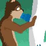  1:1 amoux animated anthro batartcave blue_penis brown_fur canid canine digital_media_(artwork) dransvitry fellatio fur hands_on_thighs knot looking_up loop low_res male male/male mammal multicolored_fur oral oral_penetration penetration penile penis pixel_(artwork) pixel_animation sex tan_fur white_body 