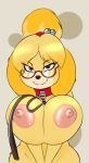  animal_crossing anthro big_breasts breasts canid canine canis collar curvaceous domestic_dog eyewear female glasses hi_res huge_breasts isabelle_(animal_crossing) leash looking_at_viewer mammal nintendo nipples seii3 shih_tzu smile solo toy_dog video_games wide_hips 