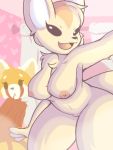  &lt;3 3:4 aggressive_retsuko ailurid anthro barely_visible_genitalia barely_visible_pussy breasts canid canine duo female fennec fenneko fox hi_res looking_at_viewer mammal nipples nude open_mouth pixpet pussy red_panda retsuko sanrio 