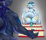  anthro anus birthday butt cake candle cryozen dragon feet finn_(phantomfin) food food_play hi_res horn kneeling looking_back muzzle_(disambiguation) open_mouth paws penis slit thejoyfuldragon tongue wings 