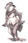 2018 absurd_res amtrack88 anthro black_nose canid canine clothing deerleader hi_res humanoid_hands jockstrap male mammal raccoon_dog simple_background solo tanuki underwear undressing 