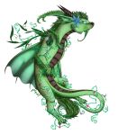  2016 claws digital_media_(artwork) dragon feral green_hair green_scales hair hi_res horn mistyrdis scales solo 