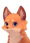  ambiguous_gender blue_eyes canid canine cheek_tuft color_fox fluffy fox fur fur_tuft inner_ear_fluff looking_at_viewer mammal orange_fur simple_background solo tan_fur tuft white_background 