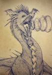  2017 absurd_res dragon feral hi_res mistyrdis open_mouth scales solo spines teeth traditional_media_(artwork) wings 