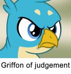  avian badumsquish blue_eyes dialogue english_text friendship_is_magic gallus_(mlp) gryphon male my_little_pony portrait solo text 