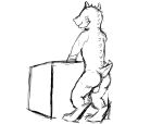  2d_animation animated anthro balls bouncing_balls butt dry_humping hi_res horn kobold male nude presenting scalie solo spikes vigmarr 