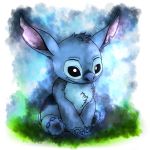  1:1 2017 4_fingers 4_toes alien black_eyes blue_claws blue_fur blue_nose chest_tuft claws digital_media_(artwork) disney experiment_(species) feral fur head_tuft hi_res lilo_and_stitch mistyrdis notched_ear sitting small_tail smile solo stitch toes tuft 