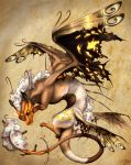  2017 absurd_res ambiguous_gender digital_media_(artwork) dragon feral hi_res horn membrane_(anatomy) membranous_wings mistyrdis simple_background solo wings 
