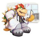  2019 anthro bottomwear bowser clothing computer doctor dry_bones gonzarez1938 humanoid_hands koopa male mario_bros nintendo pants scalie shirt solo topwear video_games 