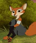  anthro canid canine clothing female fluffy fluffy_tail fox hi_res invalid_tag looking_at_viewer mammal paws skateryena solo spark_a_space_tale vix 