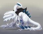  2019 digital_media_(artwork) feral goo_(disambiguation) goo_creature hair hybrid legendary_pok&eacute;mon lugia male nintendo nummynumz pok&eacute;mon pok&eacute;mon_(species) silverwing_(lugia) simple_background slime smile solo transformation video_games wings yveltal 