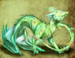  2018 claws digital_media_(artwork) dragon feral green_scales hi_res membrane_(anatomy) membranous_wings mistyrdis scales solo standing teeth wings 