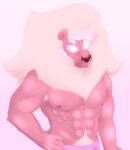  abs anthro armpit_hair barazoku body_hair cartoon_network claws clothing felid flufflion fur glowing glowing_eyes hairy happy_trail hi_res lion lion_(steven_universe) male mammal mane muscular nipples pantherine pink_fur pink_nose pubes round_ears shiny_nipples solo steven_universe underwear upper_body whiskers 