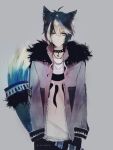  canine clothing collat cross edgy fox fur hair hand_in_pocket invalid_tag jacket mammal peirced_ears 