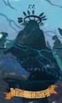  card_(medium) commentary english_commentary highres one_piece roman_numeral sample_watermark sea_king_(one_piece) siyangou49 tarot tarot_(medium) the_tower_(tarot) tower underwater watermark 