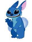  &lt;3 4_fingers alien alpha_channel black_eyes blue_fur blue_nose chest_tuft digital_media_(artwork) disney experiment_(species) fur gesture head_tuft hi_res lilo_and_stitch looking_at_viewer notched_ear open_mouth open_smile simple_background small_tail smile solo standing stitch transparent_background tuft unknown_artist waving 