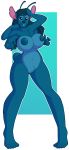  alien alpha_channel antennae_(anatomy) anthro big_breasts black_eyes black_hair blue_fur breasts disney experiment_(species) female fur hair hi_res lilo_and_stitch nani_pelekai notched_ear simple_background small_tail solo stitch transformation transparent_background wrenzephyr2 
