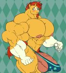  anthro barely_contained better_version_at_source big_muscles big_penis equid friendship_is_magic hi_res horn huge_muscles huge_penis hyper male mammal muscular my_little_pony penis remert solo sunburst_(mlp) unicorn 